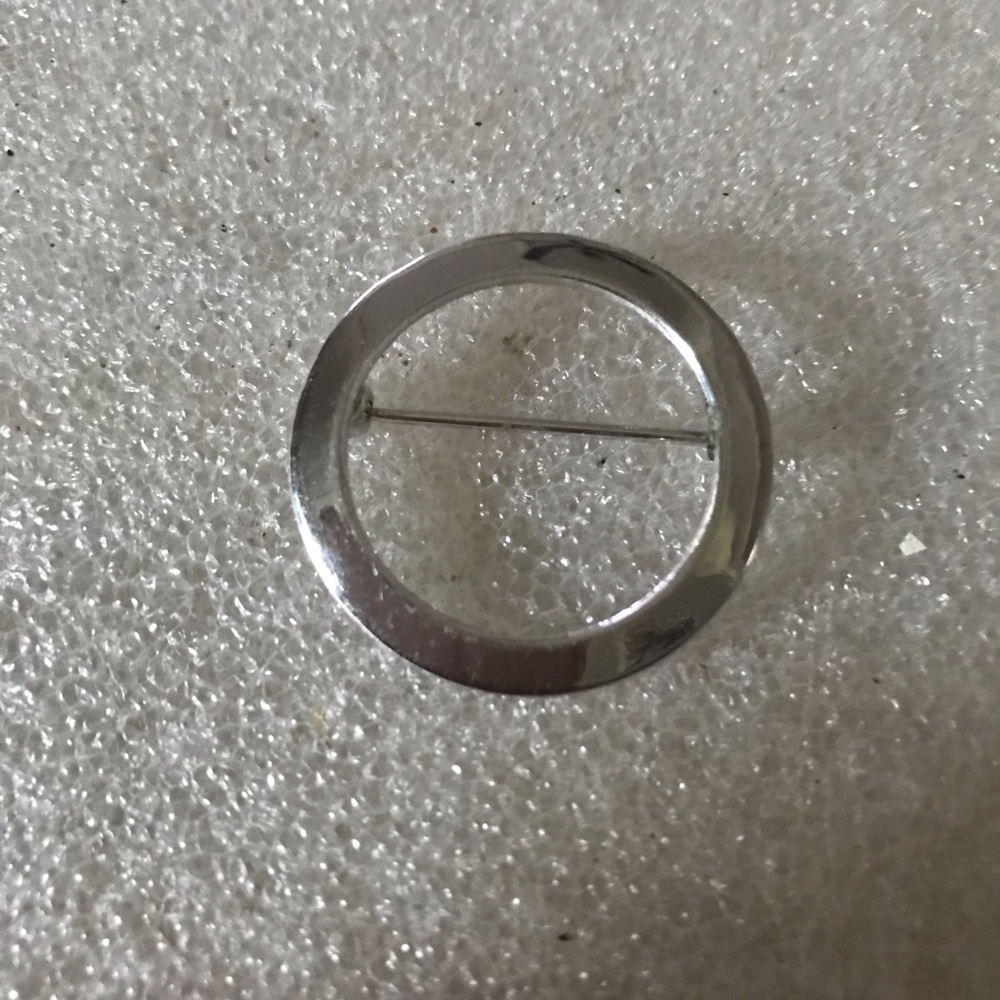 Silver Circular Pin Brooch - Minimalist Women’s Jewelry